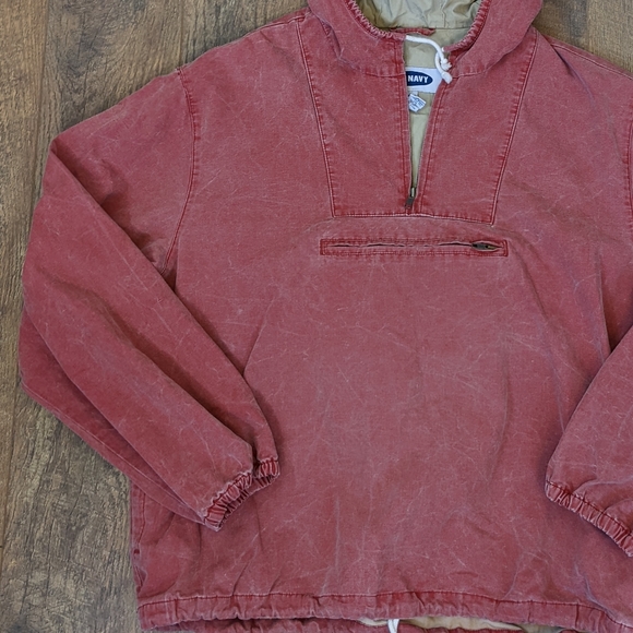 Vintage 90s/Y2K Anorak Distressed Wash Quarter Zip Pull Over Jacket - Picture 4 of 11